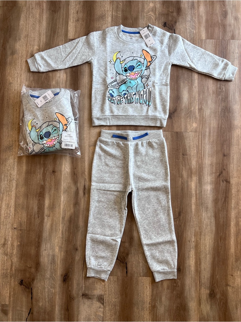 NWT Disney Grey 'Out of This World' Stitch Sweatshirt Sweatpant Set